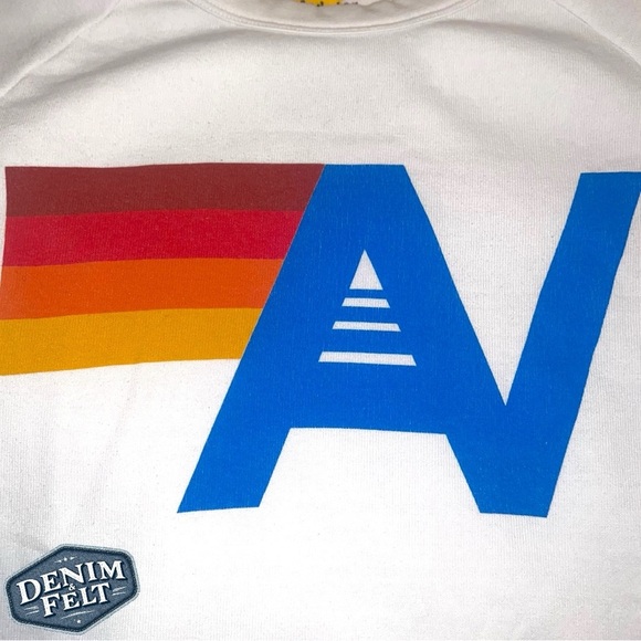 Aviator Nation Unisex White LOGO SWEATSHIRT/PULLOVER | PRELOVED!!💙🌈💙 - Picture 8 of 16